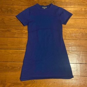 Blue sweater dress